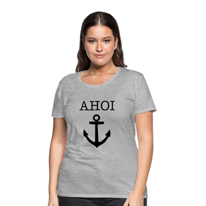 Frauen Premium T-Shirt - Ahoi - Grau meliert