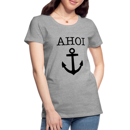 Frauen Premium T-Shirt - Ahoi - Grau meliert