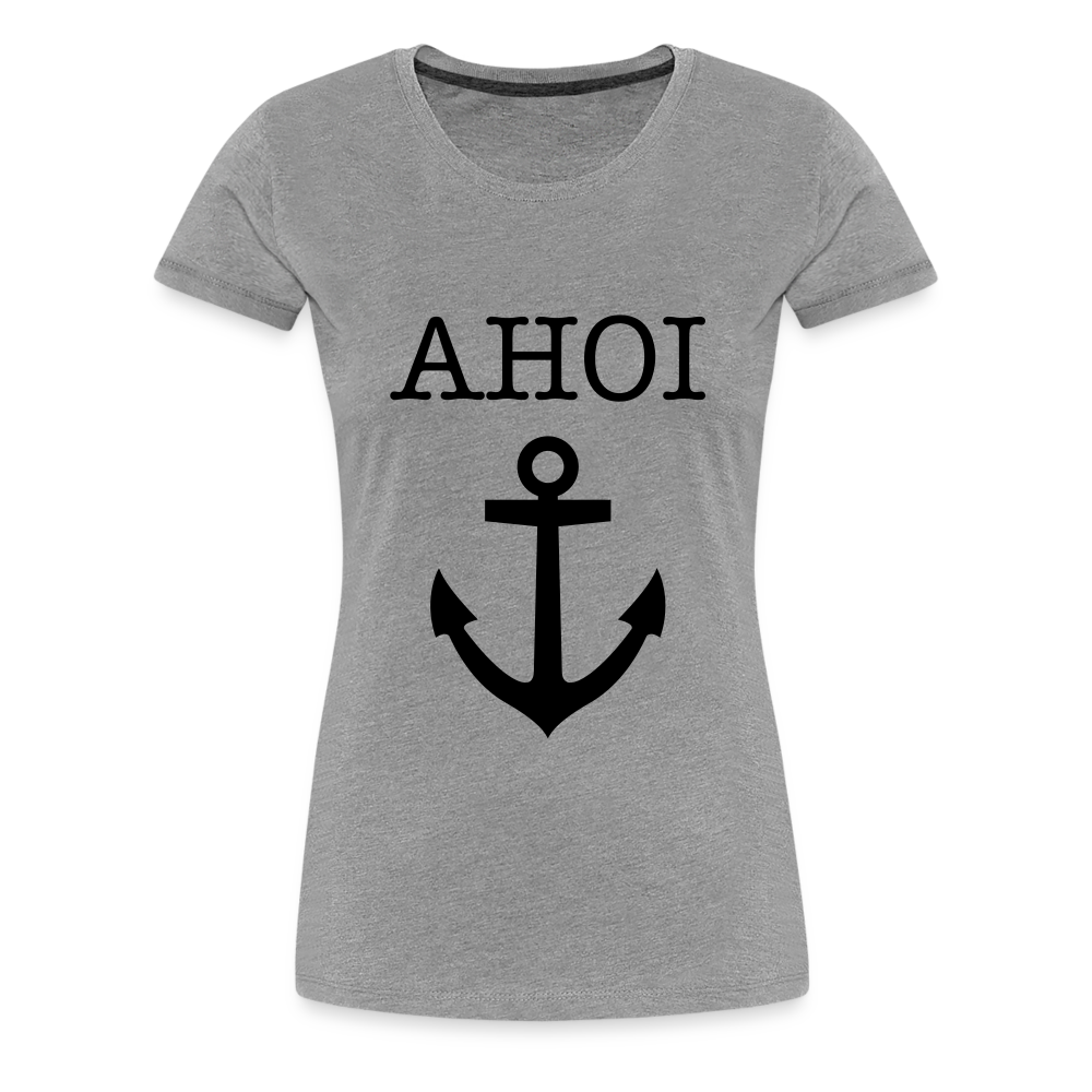 Frauen Premium T-Shirt - Ahoi - Grau meliert