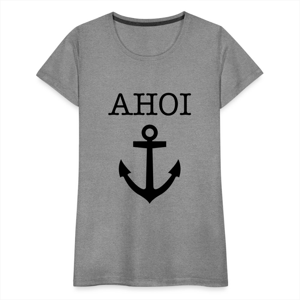 Frauen Premium T-Shirt - Ahoi - Grau meliert