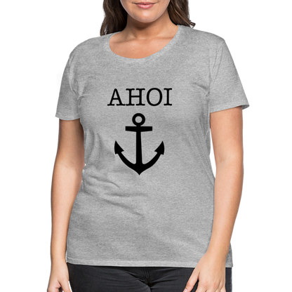 Frauen Premium T-Shirt - Ahoi - Grau meliert