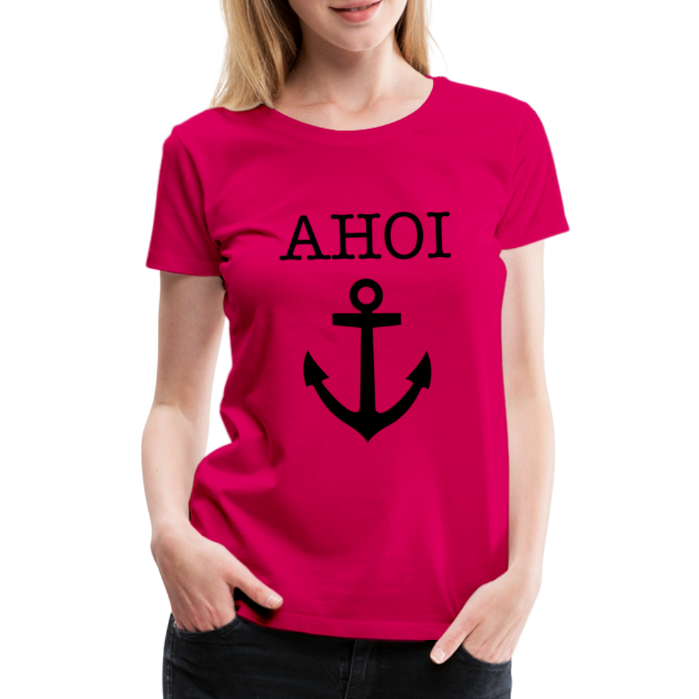 Frauen Premium T-Shirt - Ahoi - dunkles Pink