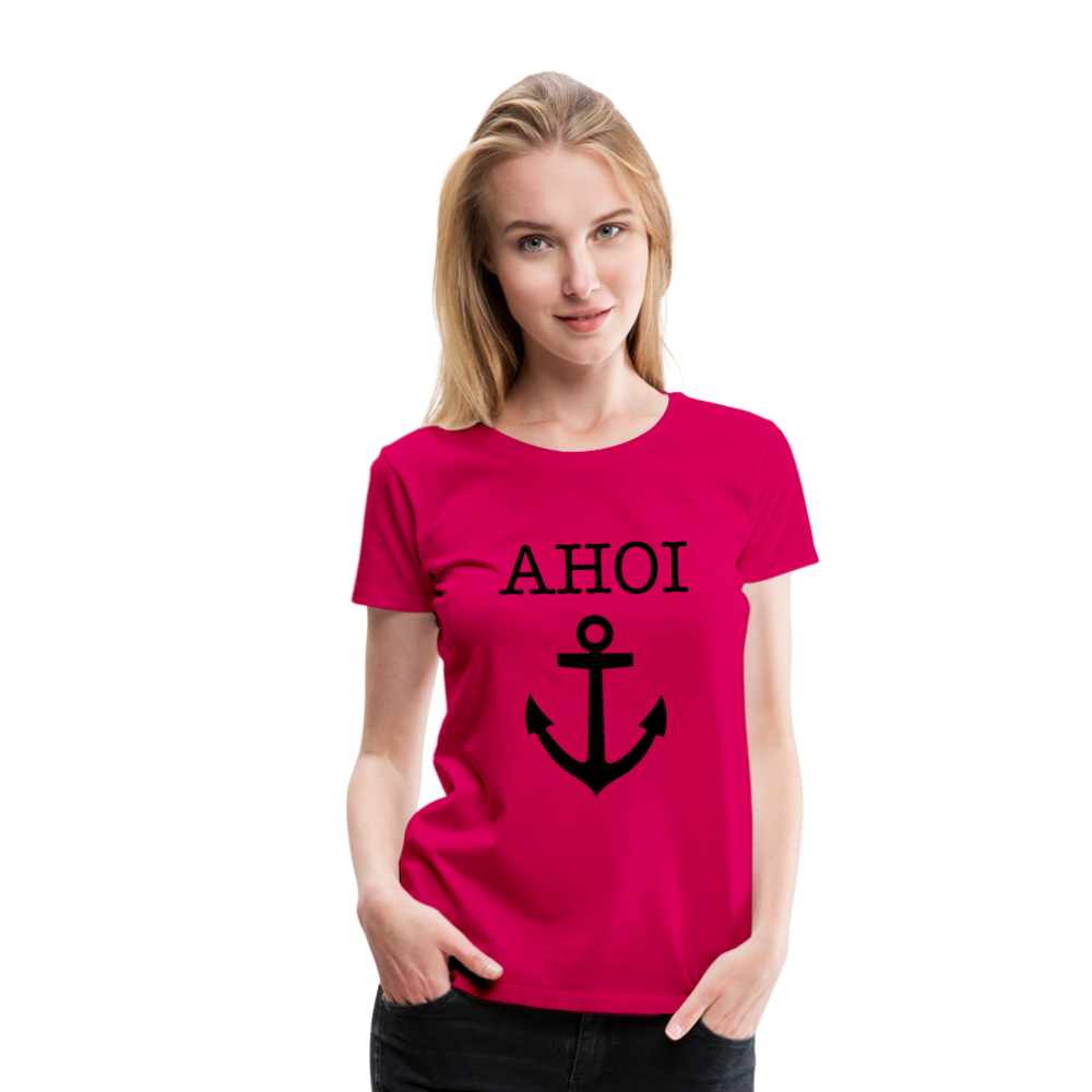 Frauen Premium T-Shirt - Ahoi - dunkles Pink