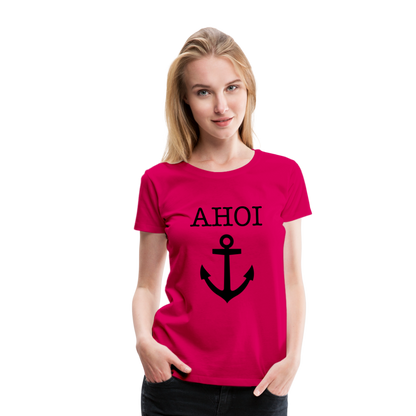 Frauen Premium T-Shirt - Ahoi - dunkles Pink