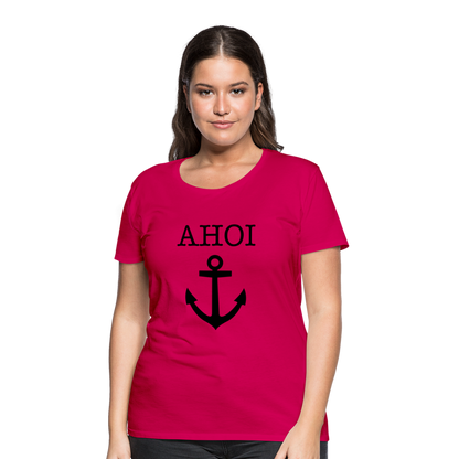 Frauen Premium T-Shirt - Ahoi - dunkles Pink