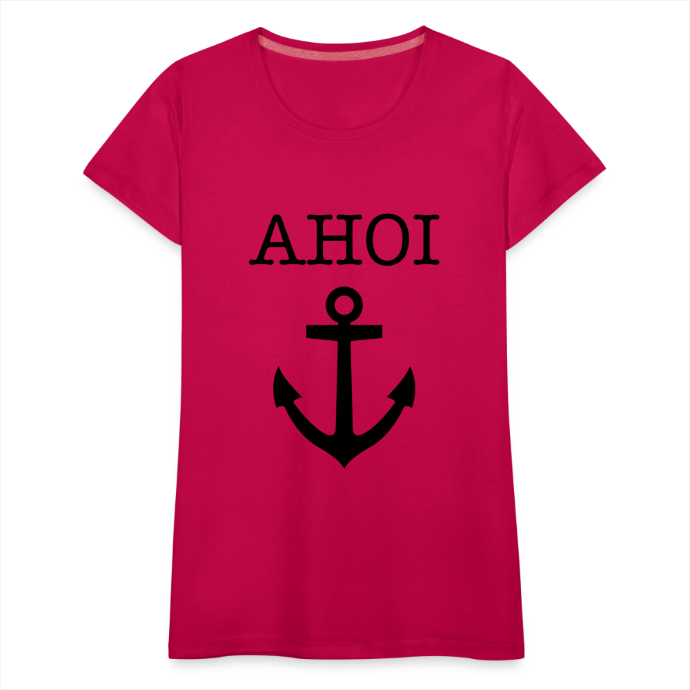 Frauen Premium T-Shirt - Ahoi - dunkles Pink