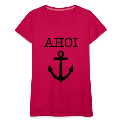 Frauen Premium T-Shirt - Ahoi - dunkles Pink