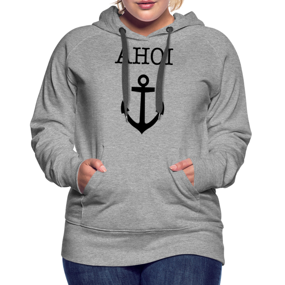 Frauen Premium Hoodie -  Ahoi - Grau meliert