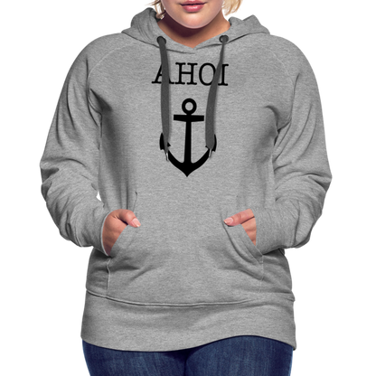 Frauen Premium Hoodie -  Ahoi - Grau meliert