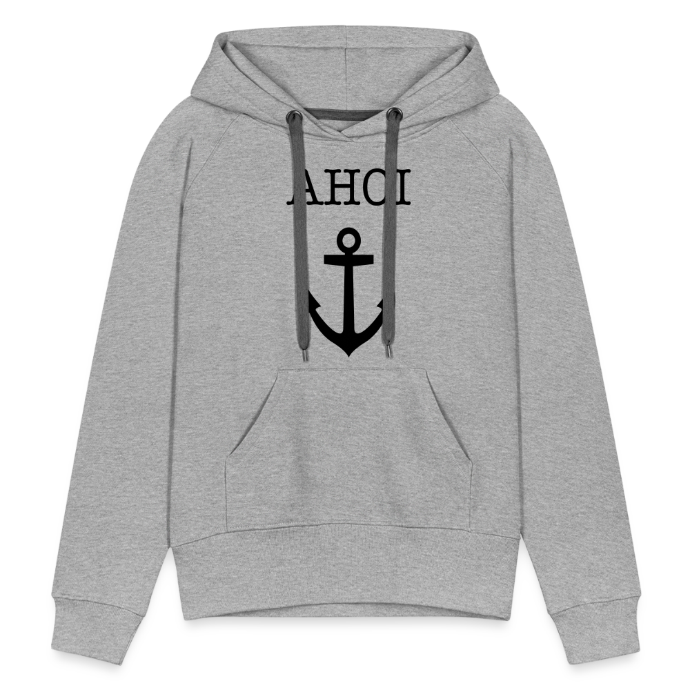 Frauen Premium Hoodie -  Ahoi - Grau meliert