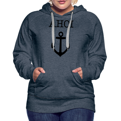 Frauen Premium Hoodie -  Ahoi - Jeansblau