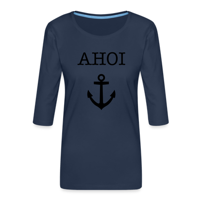 Frauen Premium 3/4-Arm Shirt - Ahoi - Navy