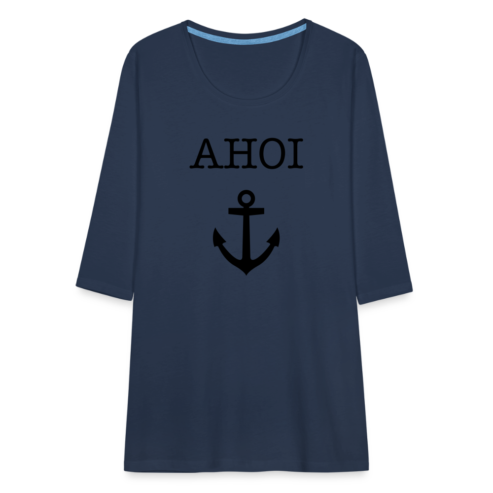 Frauen Premium 3/4-Arm Shirt - Ahoi - Navy