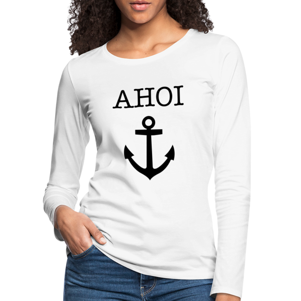 Frauen Premium Langarmshirt - Ahoi - weiß