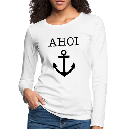 Frauen Premium Langarmshirt - Ahoi - weiß