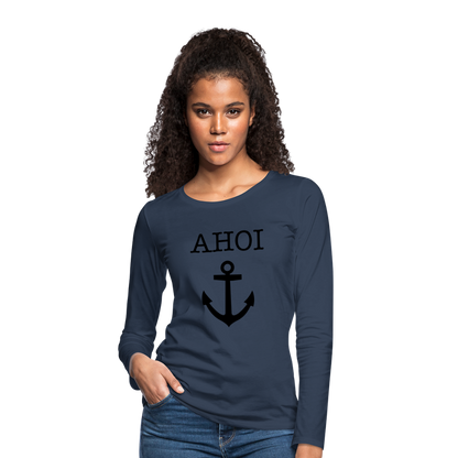 Frauen Premium Langarmshirt - Ahoi - Navy