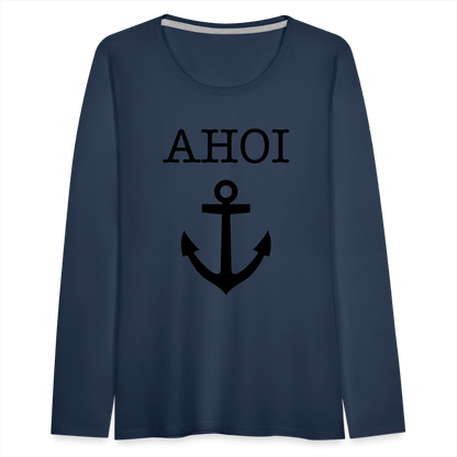 Frauen Premium Langarmshirt - Ahoi - Navy