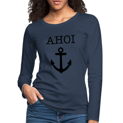 Frauen Premium Langarmshirt - Ahoi - Navy