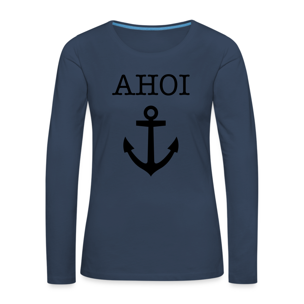 Frauen Premium Langarmshirt - Ahoi - Navy