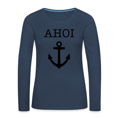 Frauen Premium Langarmshirt - Ahoi - Navy