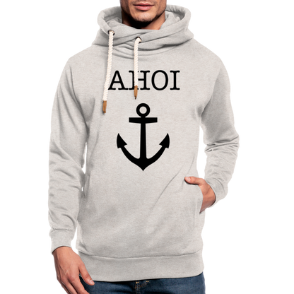 Unisex Schalkragen Hoodie - Ahoi - Beige meliert