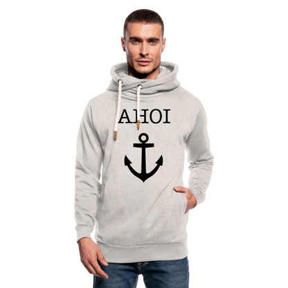 Unisex Schalkragen Hoodie - Ahoi - Beige meliert