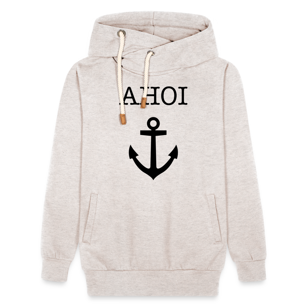 Unisex Schalkragen Hoodie - Ahoi - Beige meliert