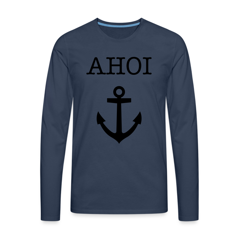 Männer Premium Langarmshirt - Ahoi - Navy