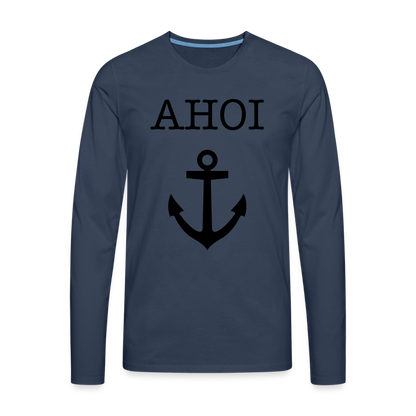 Männer Premium Langarmshirt - Ahoi - Navy