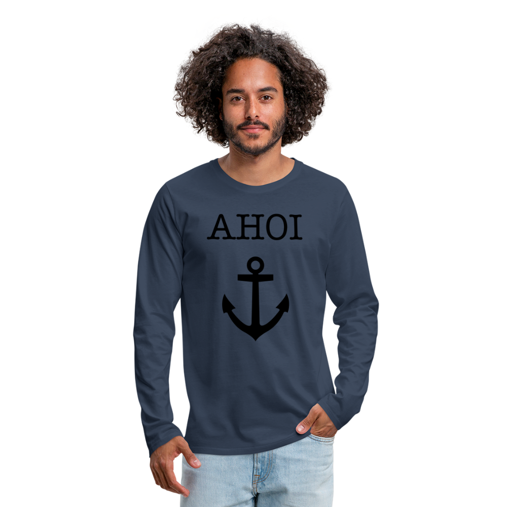 Männer Premium Langarmshirt - Ahoi - Navy