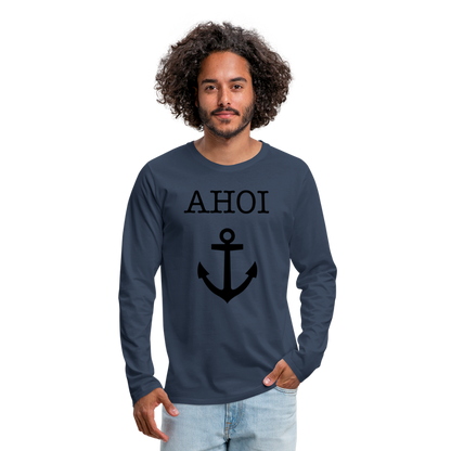 Männer Premium Langarmshirt - Ahoi - Navy