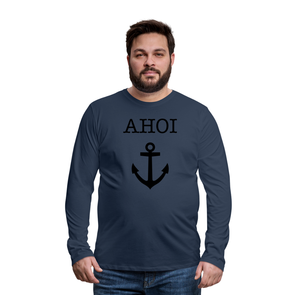 Männer Premium Langarmshirt - Ahoi - Navy