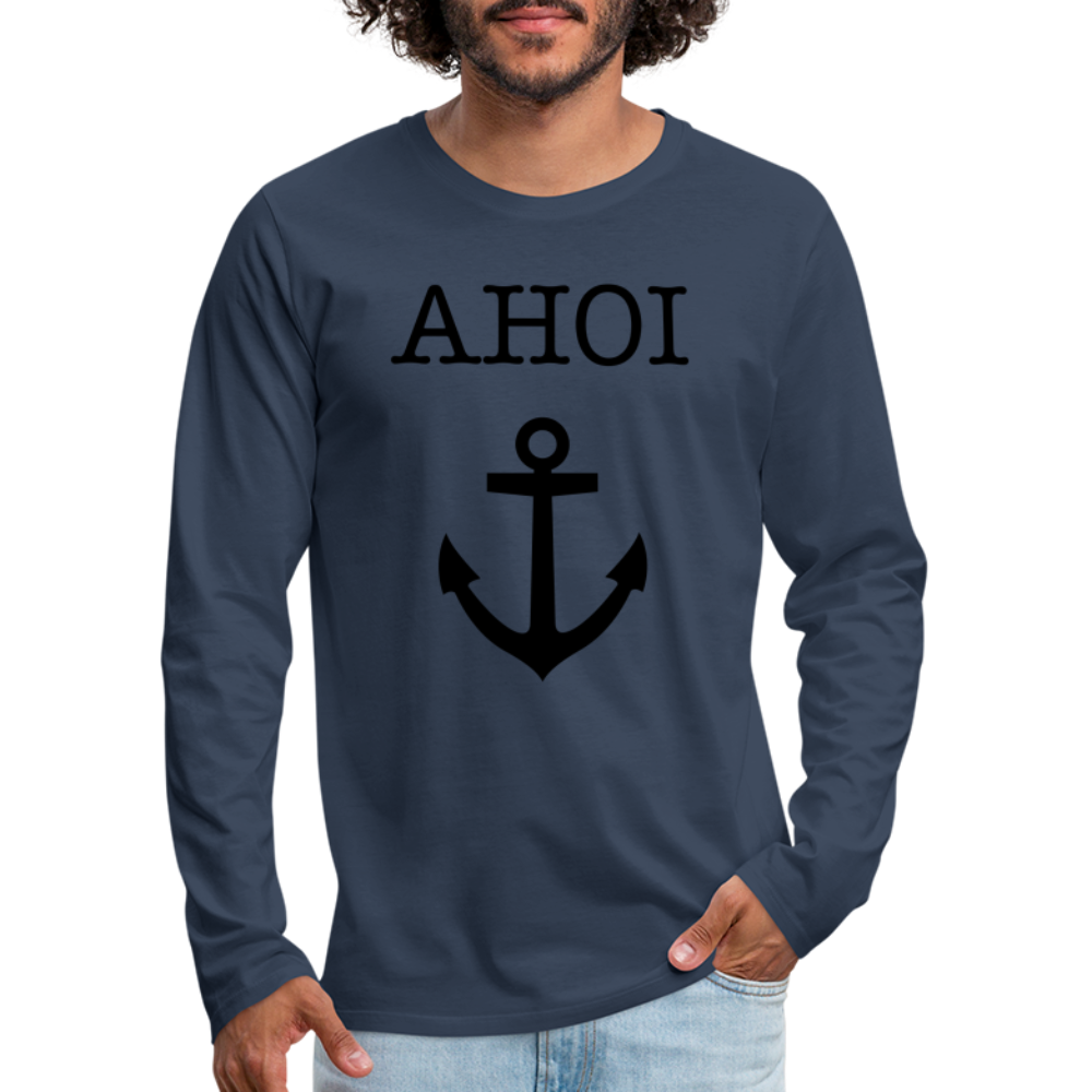 Männer Premium Langarmshirt - Ahoi - Navy