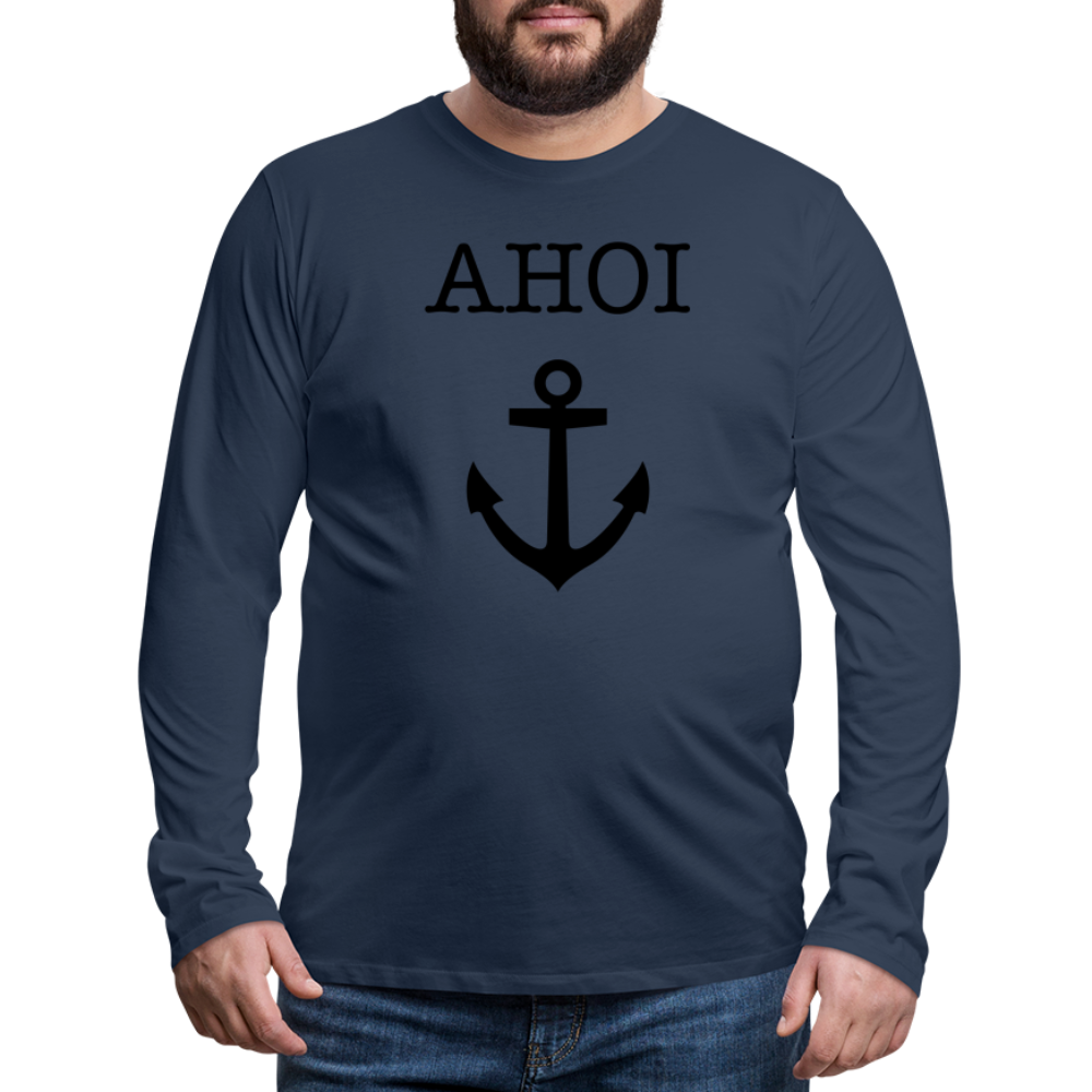 Männer Premium Langarmshirt - Ahoi - Navy