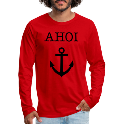 Männer Premium Langarmshirt - Ahoi - Rot