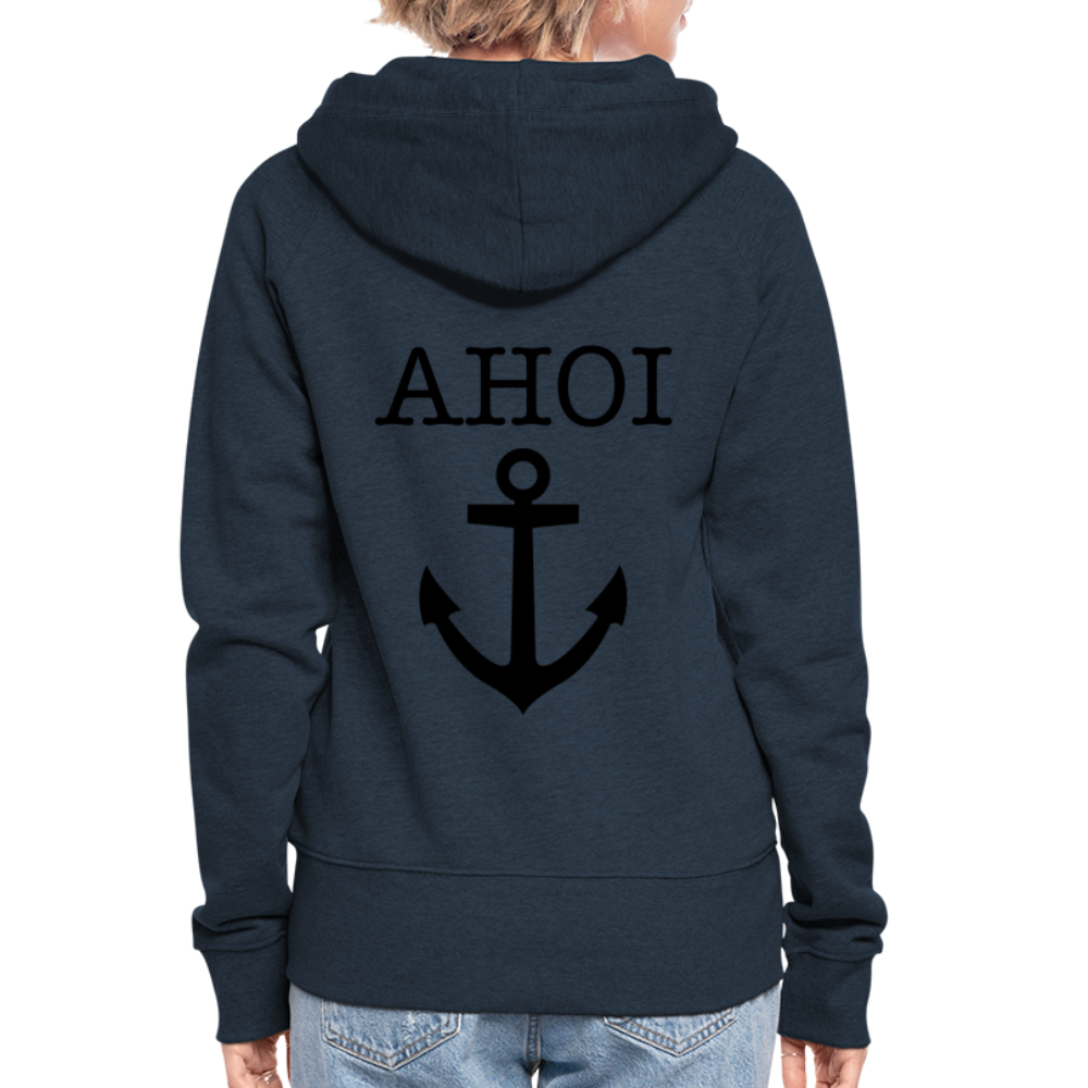 Frauen Premium Kapuzenjacke - Ahoi - Navy