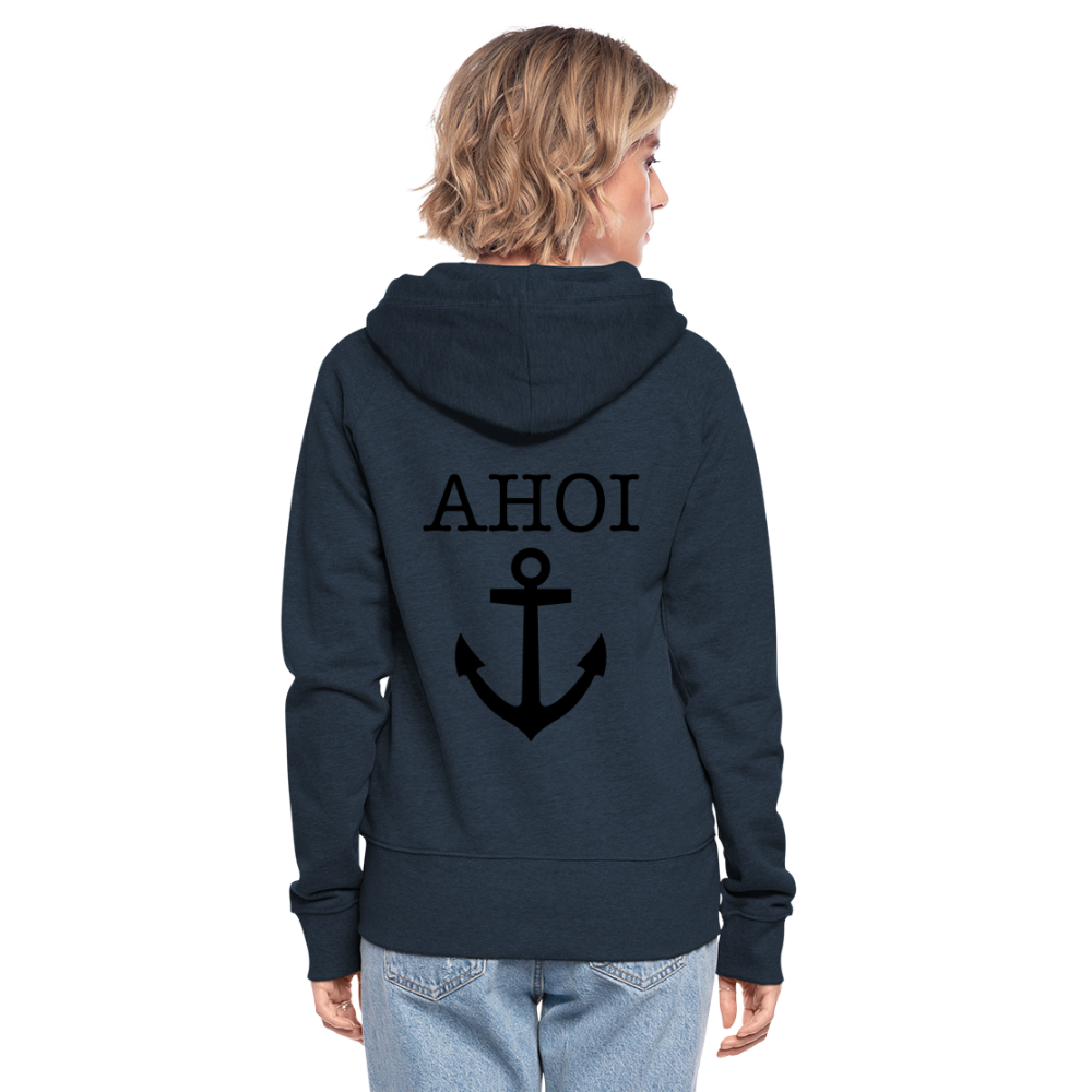 Frauen Premium Kapuzenjacke - Ahoi - Navy