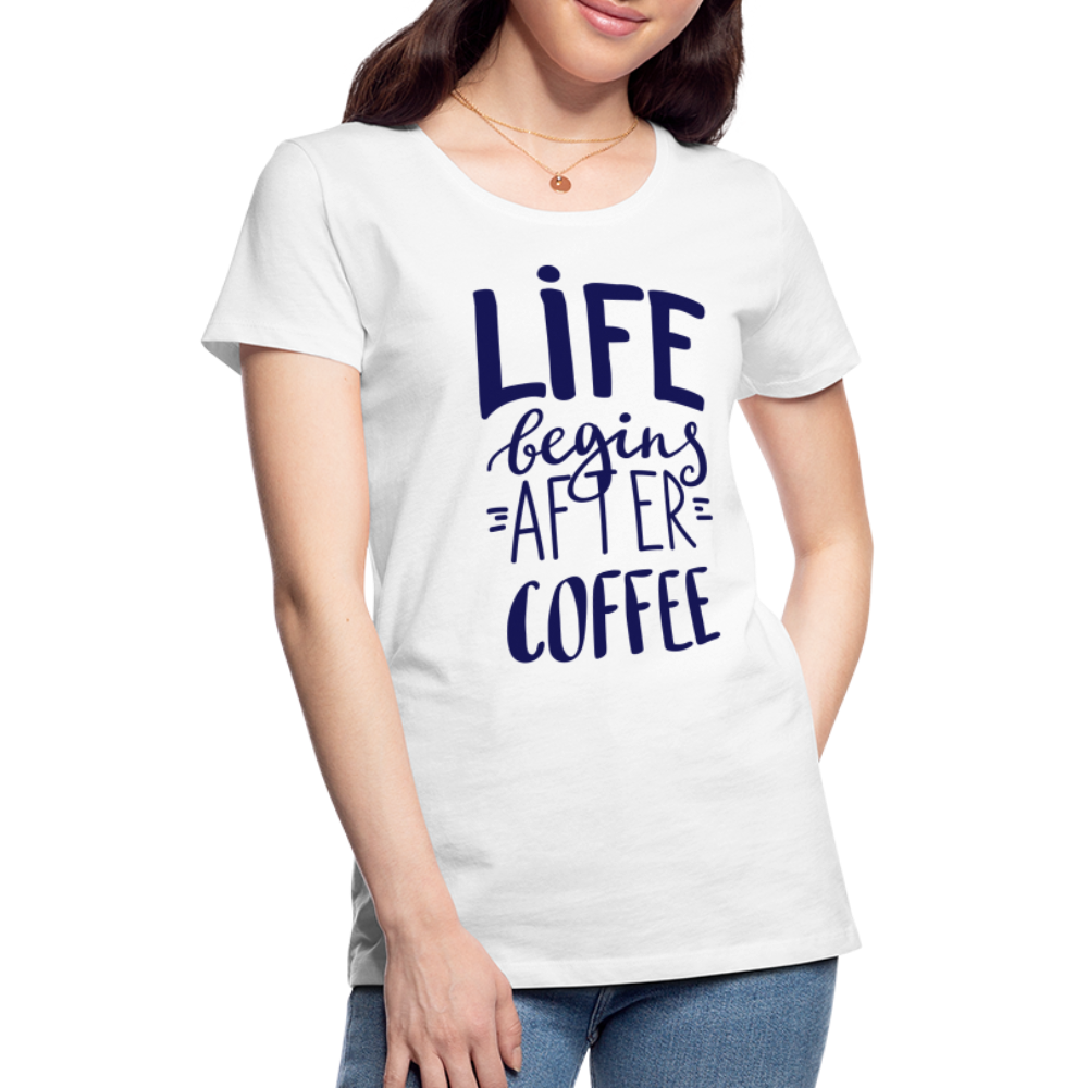 Frauen Premium T-Shirt - After coffee - weiß