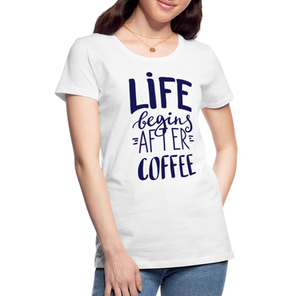 Frauen Premium T-Shirt - After coffee - weiß