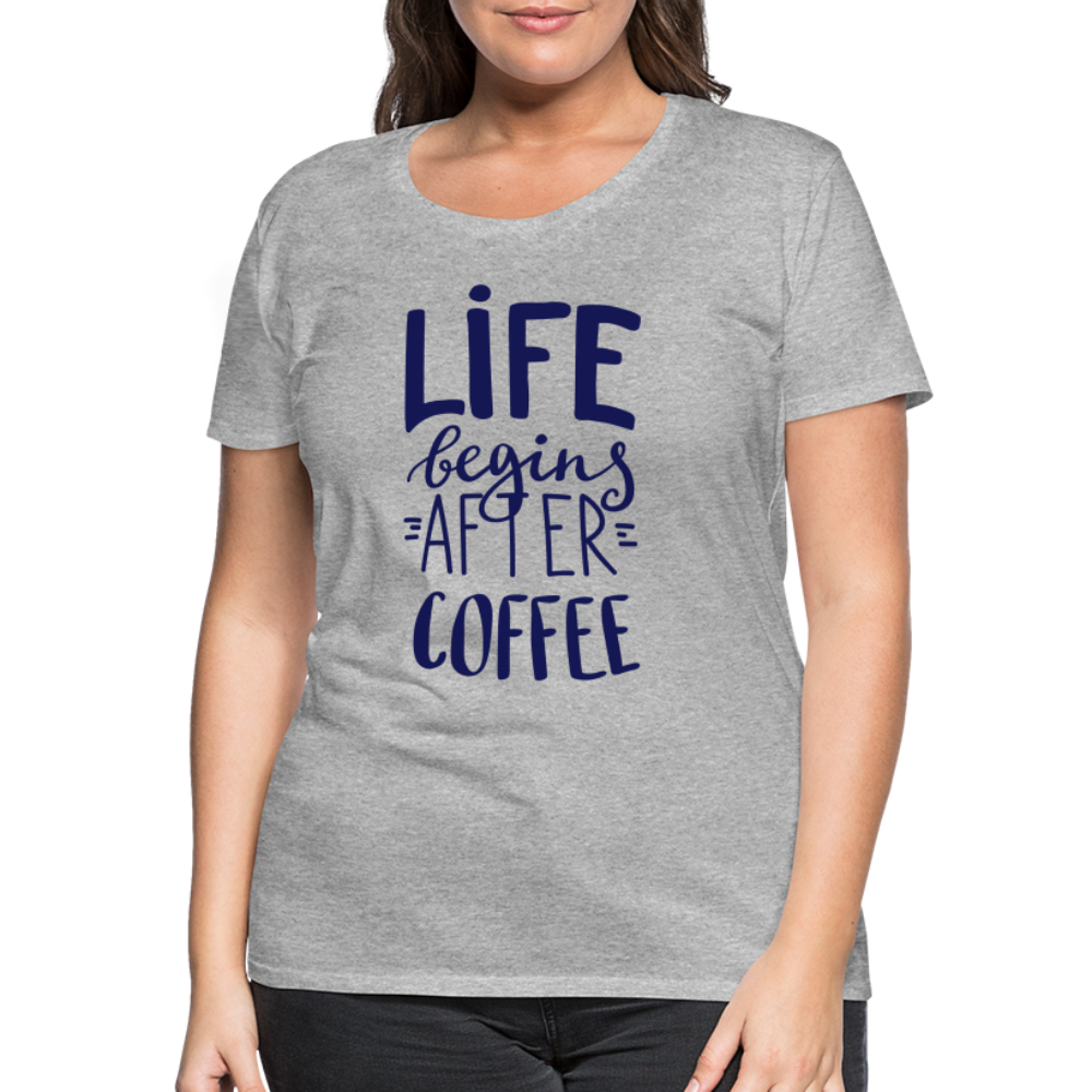 Frauen Premium T-Shirt - After coffee - Grau meliert