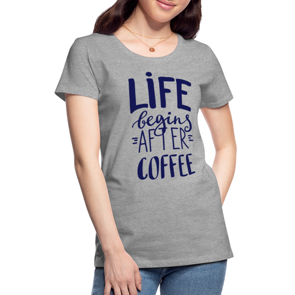 Frauen Premium T-Shirt - After coffee - Grau meliert