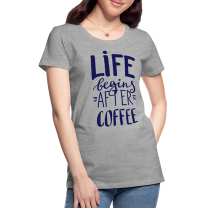 Frauen Premium T-Shirt - After coffee - Grau meliert