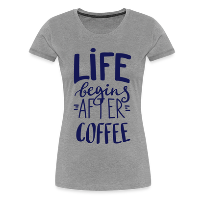 Frauen Premium T-Shirt - After coffee - Grau meliert