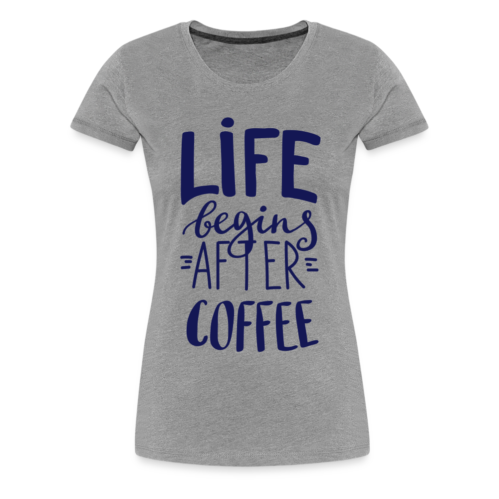 Frauen Premium T-Shirt - After coffee - Grau meliert