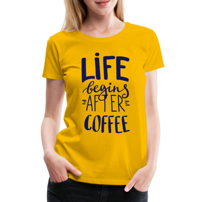 Frauen Premium T-Shirt - After coffee - Sonnengelb