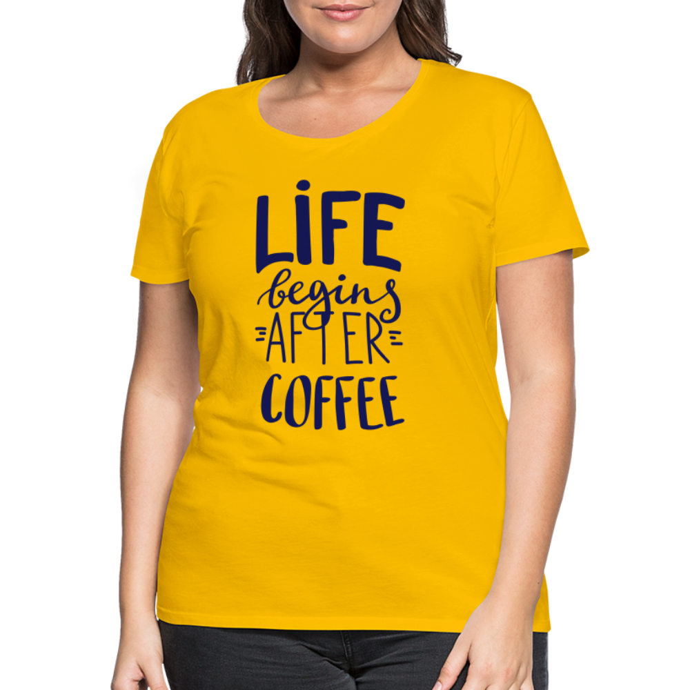 Frauen Premium T-Shirt - After coffee - Sonnengelb