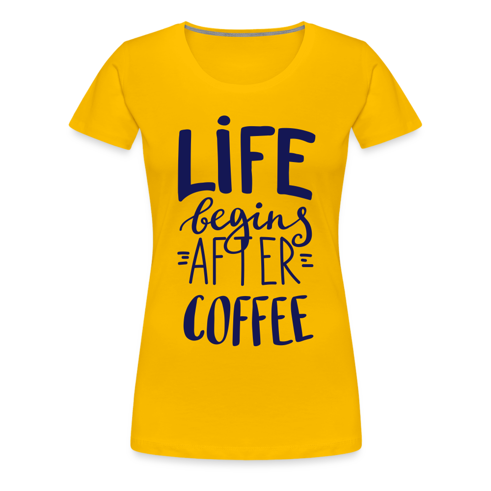 Frauen Premium T-Shirt - After coffee - Sonnengelb