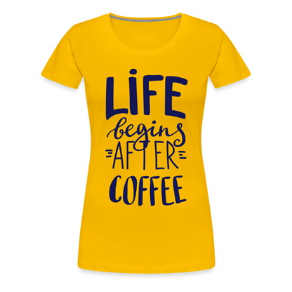 Frauen Premium T-Shirt - After coffee - Sonnengelb