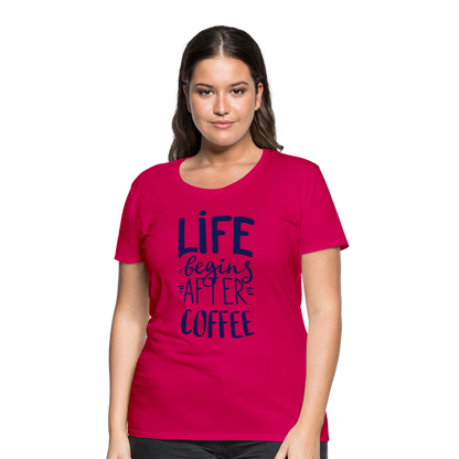 Frauen Premium T-Shirt - After coffee - dunkles Pink