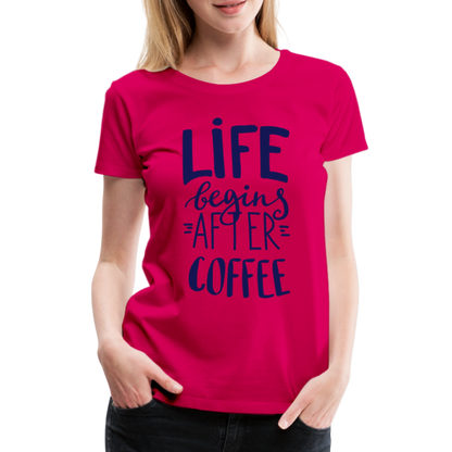 Frauen Premium T-Shirt - After coffee - dunkles Pink